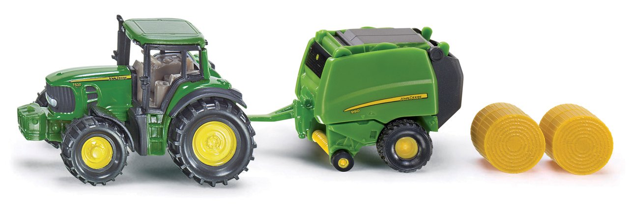 SIKU Blister - John Deere traktor s balíkovačkou