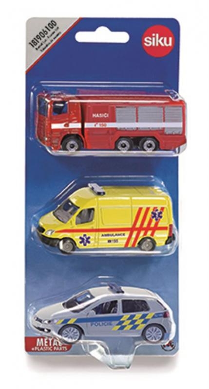SIKU česká verze - set mix policie, hasiči, ambulance AKCE pouze do vyprodání zásob!